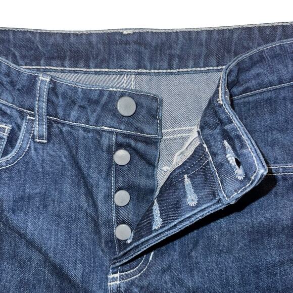 Organic Basics x ISKO Denim Shorts 28 Raw Hem Sustainable Organic Cotton Blue - Picture 5 of 15